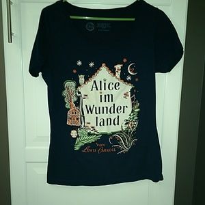 Navy Alice in Wonderland  shirt